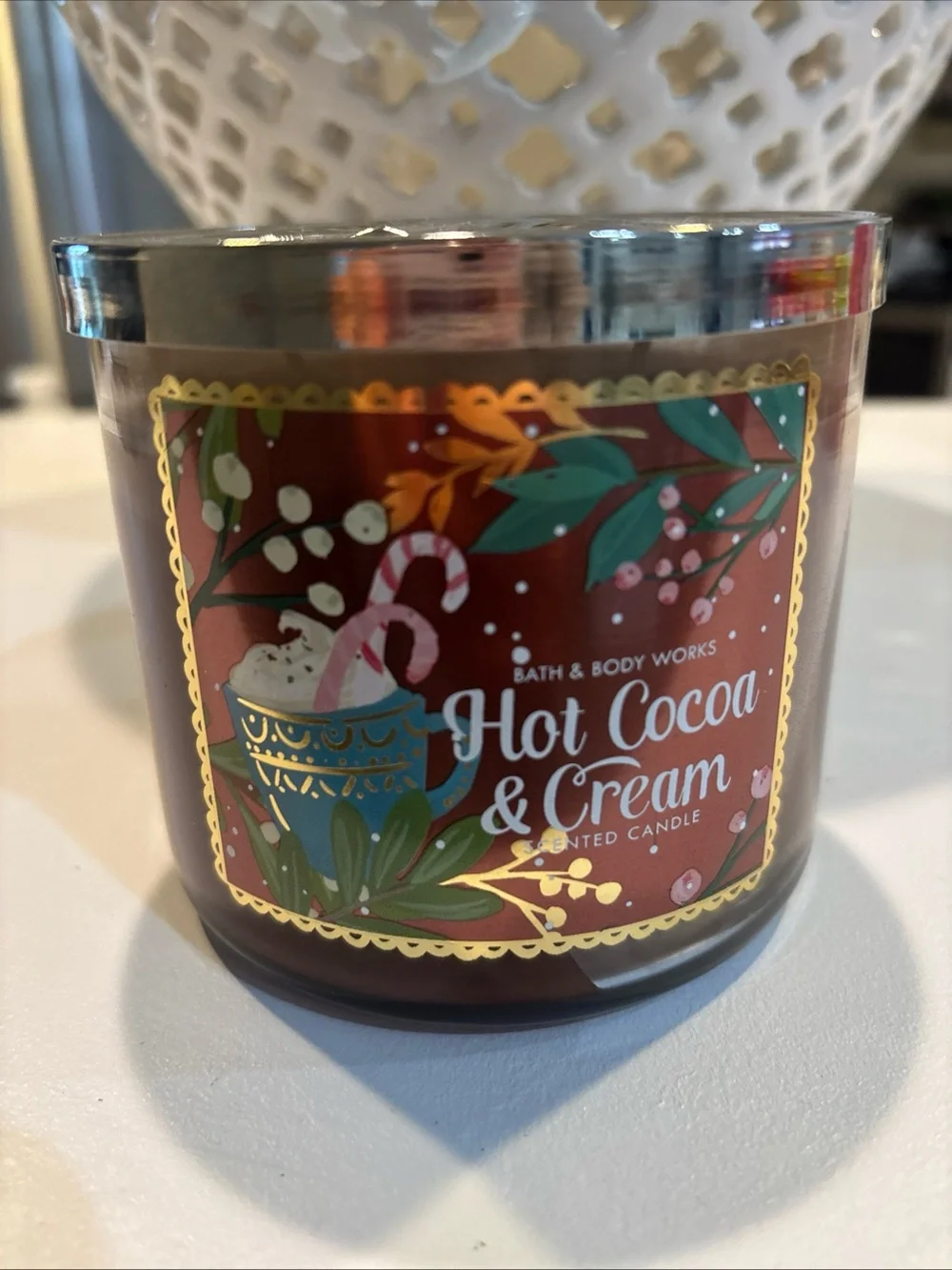Bath & Body Works Hot Cocoa & Cream Jar Candle — Brown NEW